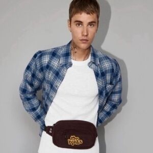 Justin Bieber Tim Hortons crossbody pack in chocolate brown